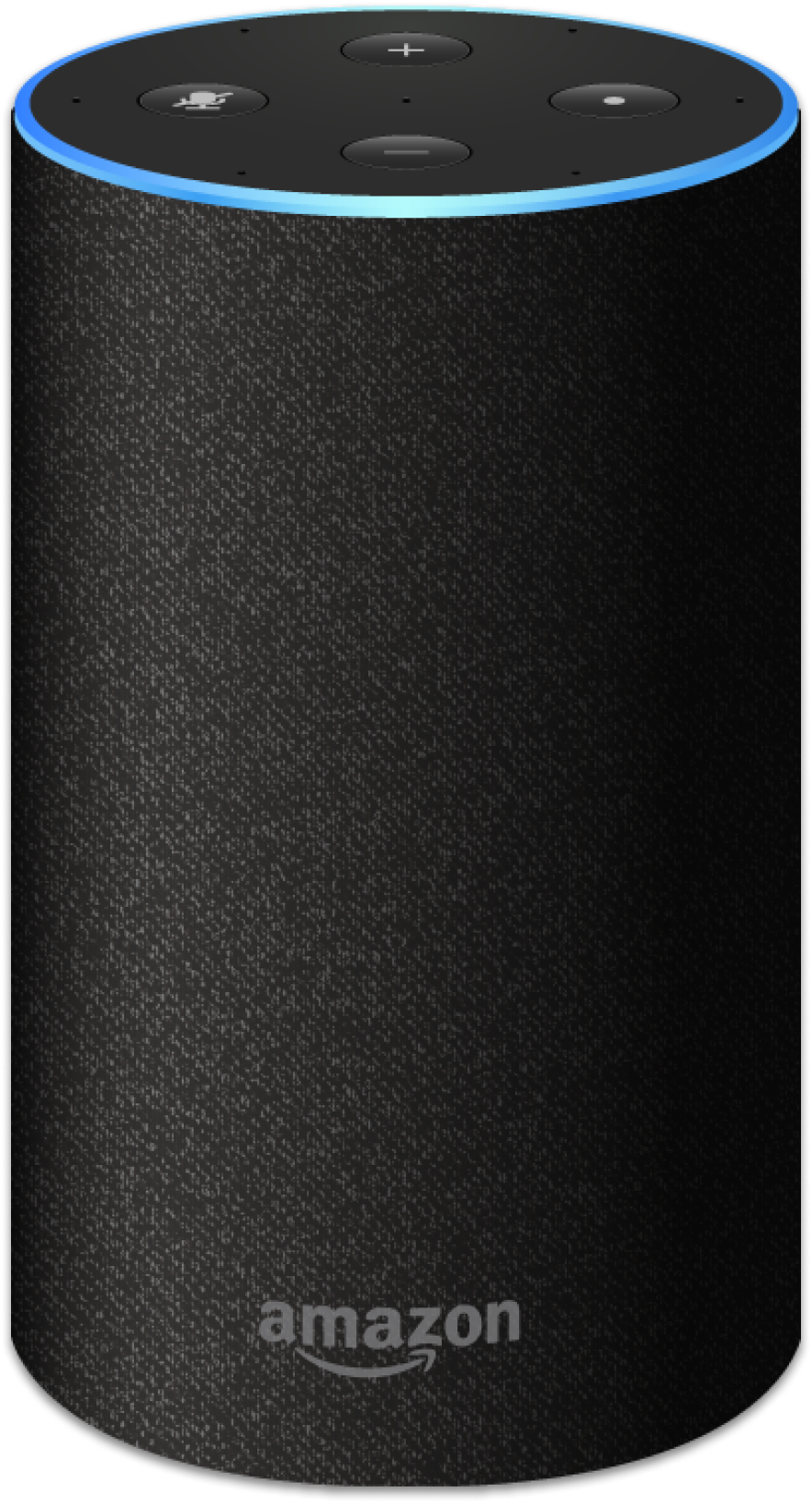 Amazon Echo with its blue listening ring, representing Fidelity’s voice experience